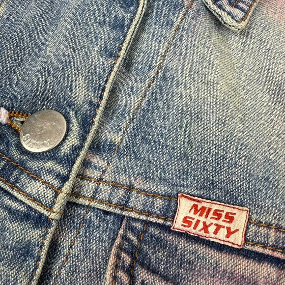 90's MISS SIXTY ITALY fitted pink wash denim jacket - Picture 9 of 16